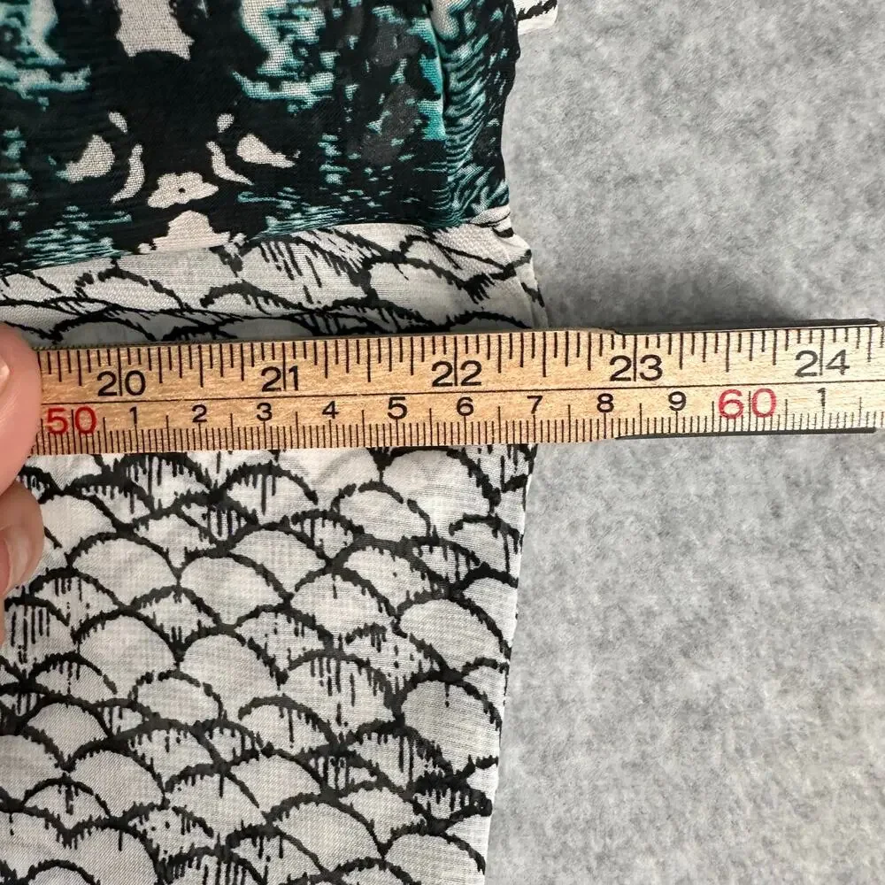 Figueroa & Flower Anthropologie Blouse Size L Mixed Print Sheer Artsy Boho Top - Picture 11 of 15